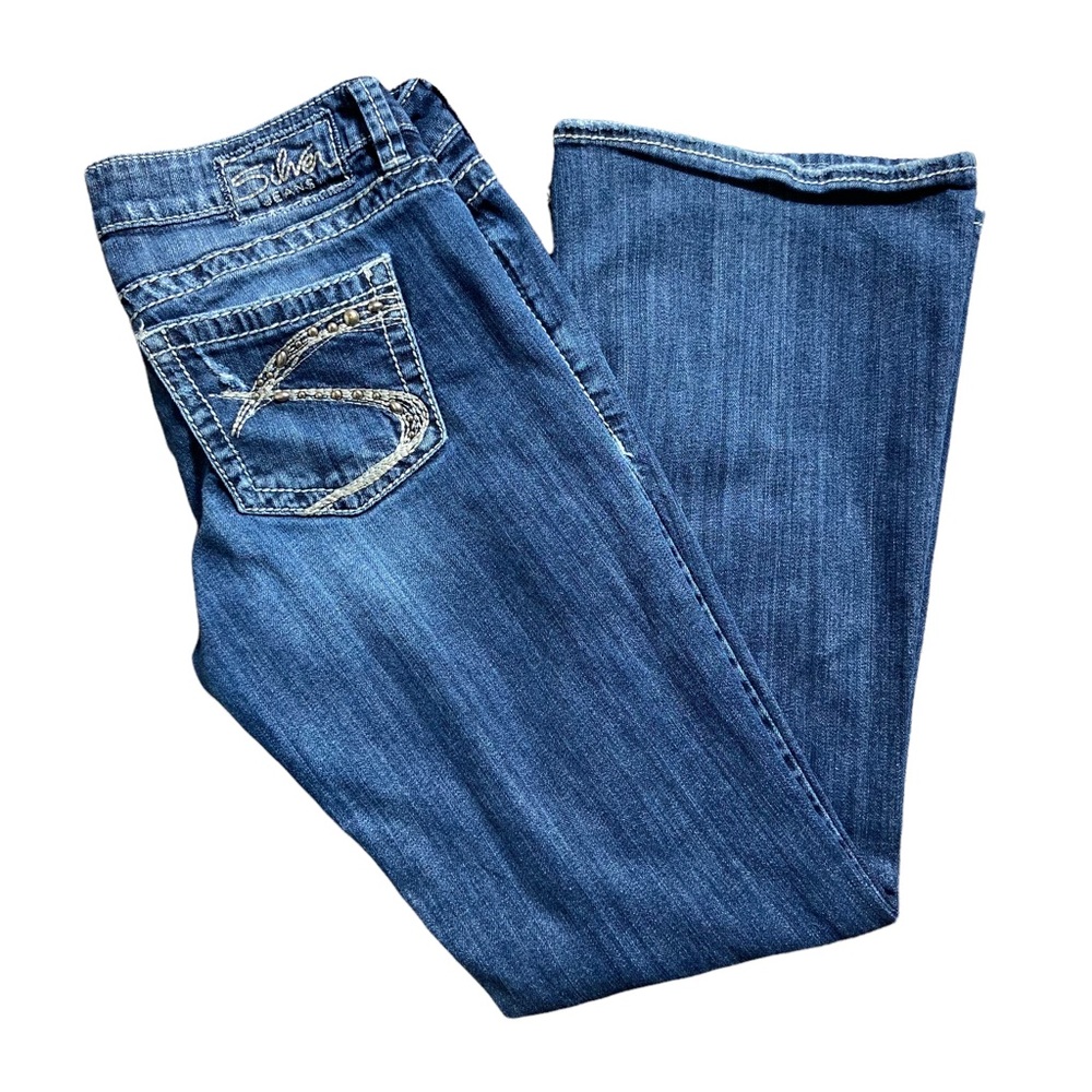 Silver Jeans Co Lola Distressed Mid Rise Bootcut Size 29